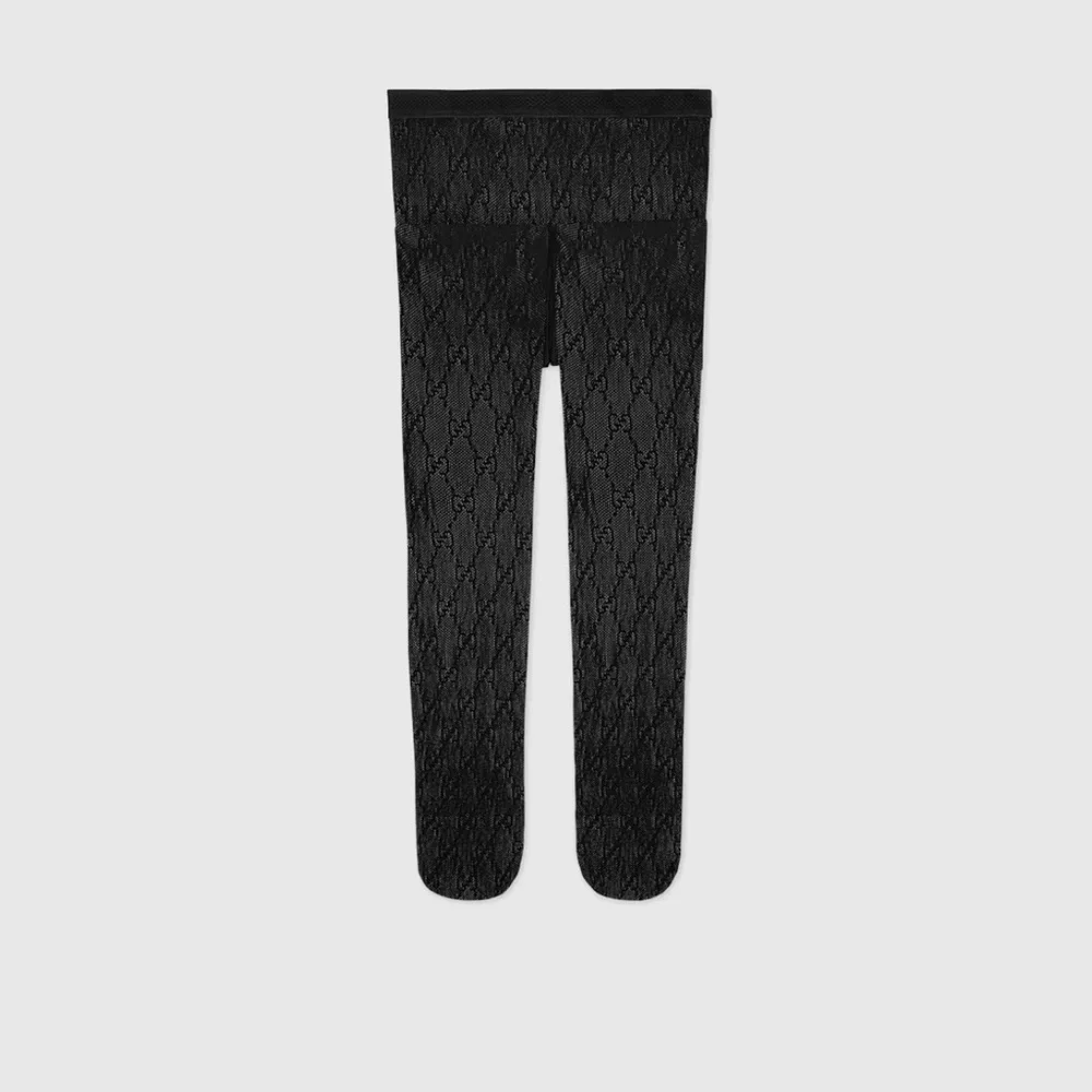 Gucci GG Logo Supremelis Black Tights